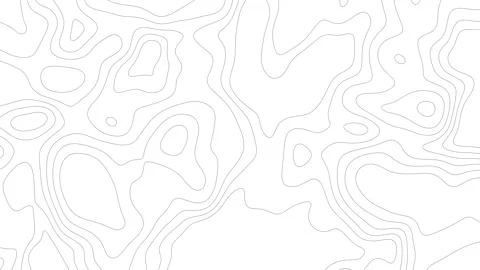 Minimal Topographic Line Animation Background | Monochrome Contour Map Loop Stock Footage 310958547
