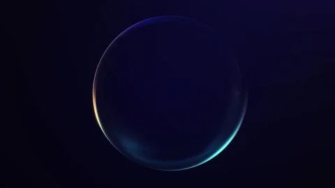 Minimal translucent sphere on deep blue background, elegant futuristic tech.. Stock Illustration