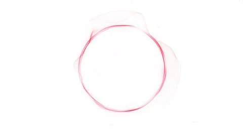 Minimal transparent red orb on white background with luminous circular cont.. Stock Illustration