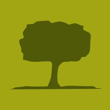 Minimal Tree Icon Vector for Nature and Ecology Design Stock Illustration
