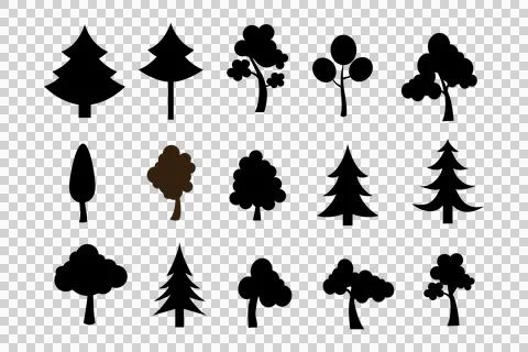 Minimal tree silhouettes Stock-Illustration
