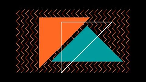 Minimal Triangle Composition with Zigzag Lines Stock Illustration
