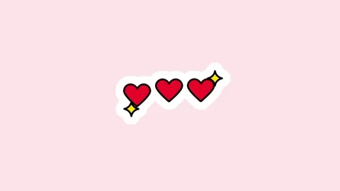 Minimal Triple Heart Sparkle Stock Footage 334340518