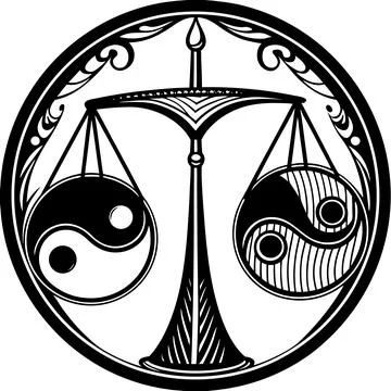 Minimal trust and ethics icon abstract balanced f Stock Illustration