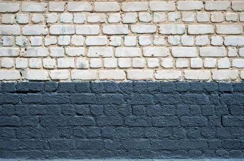 Minimal two-tone painted brick wall texture with urban industrial style Stock Photos