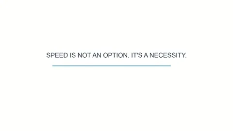 Minimal typography quote animation about speed and necessity on clean white Stock Footage 336472036