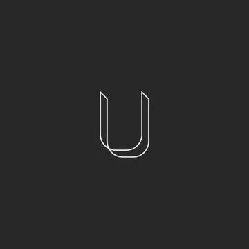 Minimal U letter monogram logo, design element for business card Stock Illustration