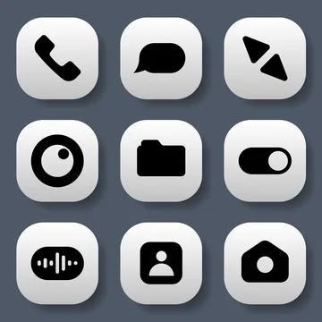 Minimal UI Icon Set for Web App Interface Illustrazione stock
