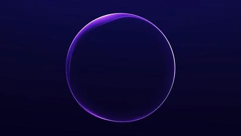 Minimal ultraviolet glowing orb on deep blue background, soft purple rim li.. Stock Illustration