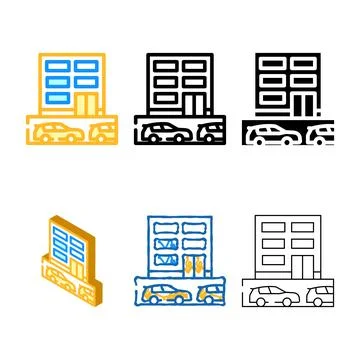 Minimal underground parking color icon vector Stock Illustration