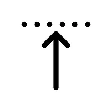 Minimal upward arrow icon with dotted line guide for directional design Stock Illustration