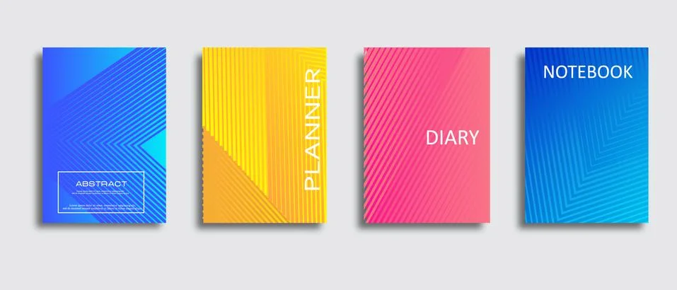 Minimal vector abstract cover notebook design. Planner and diary cover for print Stock Illustration