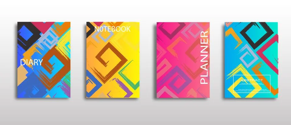 Minimal vector abstract cover notebook design. Planner and diary cover for print Stock Illustration