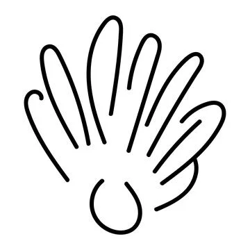 Minimal vector contour drawing of a seashell in elegant line art style. Stockillustratie