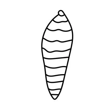 Minimal vector contour drawing of a seashell in elegant line art style. Illustrazione stock