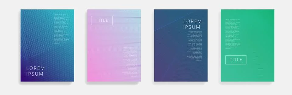 Minimal Vector covers design. Cool halftone gradients. 库存插图