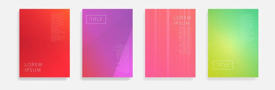 Minimal Vector covers design. Cool halftone gradients. 库存插图