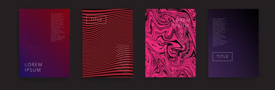 Minimal Vector covers design. Cool halftone gradients. イラスト素材