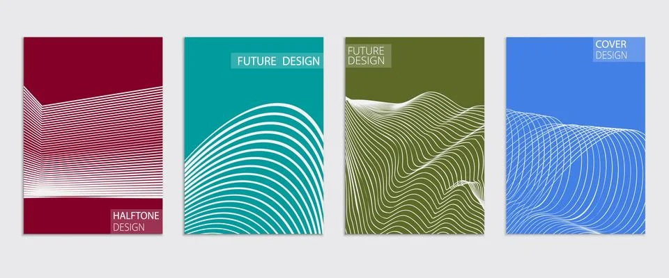 Minimal Vector covers design. Cool halftone gradients. Future Poster template Stock Illustration