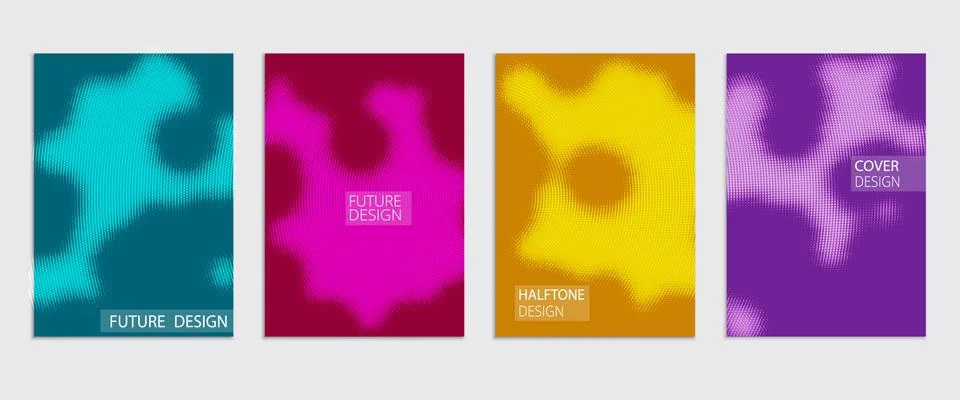 Minimal Vector covers design. Cool halftone gradients. Future Poster template Stock Illustration
