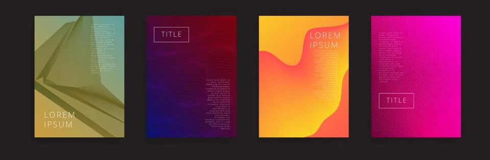 Minimal Vector covers design. Cool halftone gradients. イラスト素材