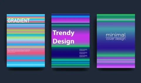 Minimal vector covers design. Cool gradients. Future geometric template. Stock Illustration
