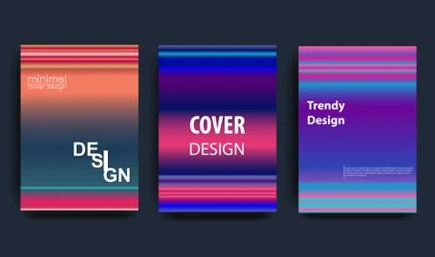 Minimal vector covers design. Cool gradients. Future geometric template. Stock Illustration