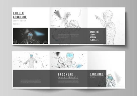 The minimal vector editable layout of two square format covers design template Stock Illustration