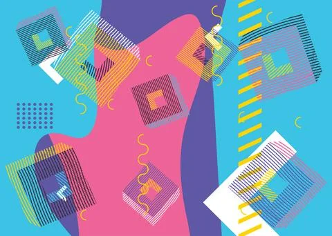 Minimal vector geometric cover. Abstract geometry graphic illustration. Col.. Stock Illustration