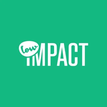 A minimal vector graphic featuring the bold white text "IMPACT" with the ha.. Stock Illustration