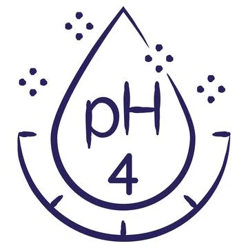 Minimal vector icon of the acidity pH4, isolated on transparent background Stock Illustration