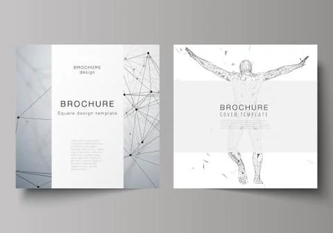 The minimal vector illustration of editable layout of two square format covers Illustrazione stock