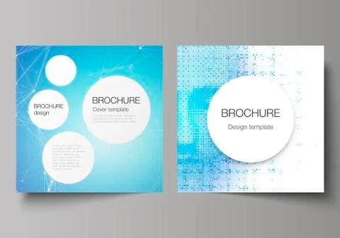 The minimal vector illustration of editable layout of two square format covers Stockillustratie