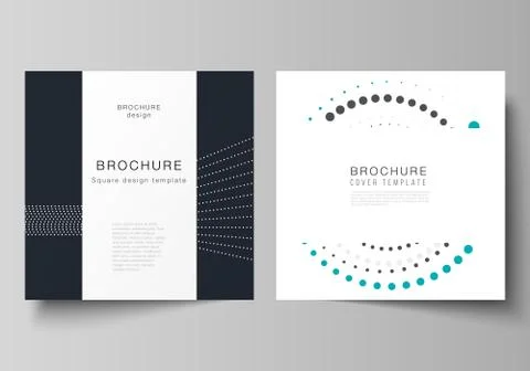 The minimal vector illustration of editable layout of two square format covers Stock Illustration