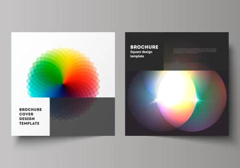 Minimal vector illustration of editable layout of two square format covers Stock Illustration