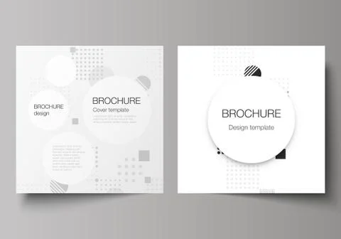 The minimal vector illustration of editable layout of two square format covers Stock Illustration