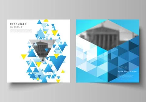 The minimal vector illustration of editable layout of two square format covers Stock Illustration