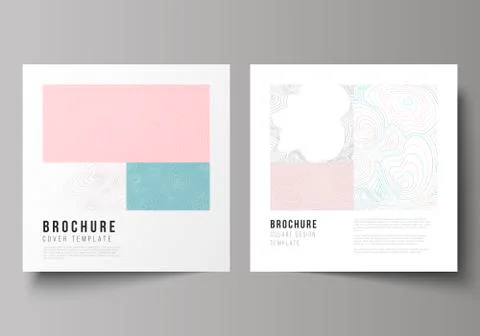 The minimal vector illustration of editable layout of two square format covers Stock Illustration