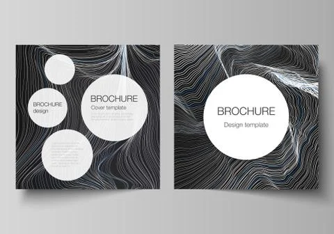 The minimal vector illustration of editable layout of two square format covers Stock Illustration