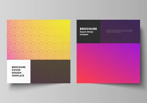 The minimal vector illustration of editable layout of two square format covers Stock Illustration