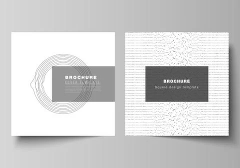 Minimal vector illustration layout of two square format covers design templates Stock Illustration