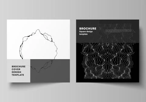 Minimal vector illustration layout of two square format covers design templates Illustrazione stock
