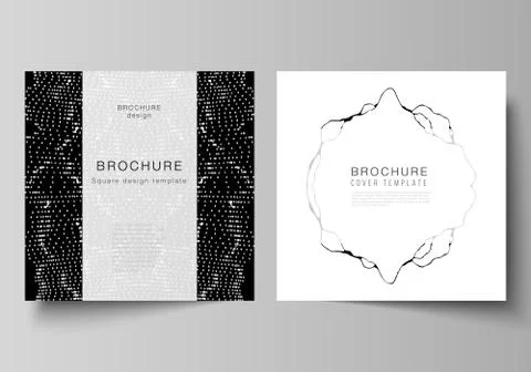 Minimal vector illustration layout of two square format covers design templates Illustrazione stock