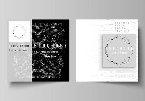 Minimal vector illustration layout of two square format covers design templates 스톡 일러스트