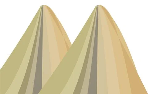 Minimal Vector Illustration of Two Sand Dunes With Twin Peaks and Layered B.. Stock Illustration