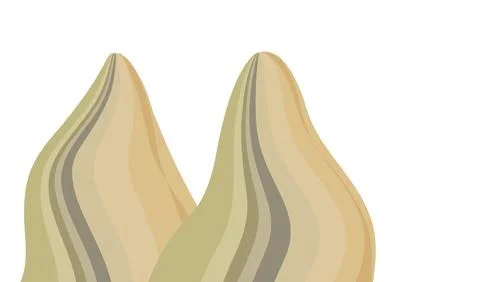 Minimal Vector Illustration of Two Sand Dunes With Twin Peaks and Layered B.. Stock Illustration
