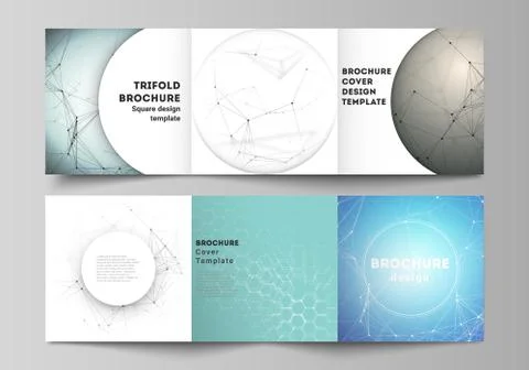 Minimal vector layout. Modern covers design templates for trifold square イラスト素材
