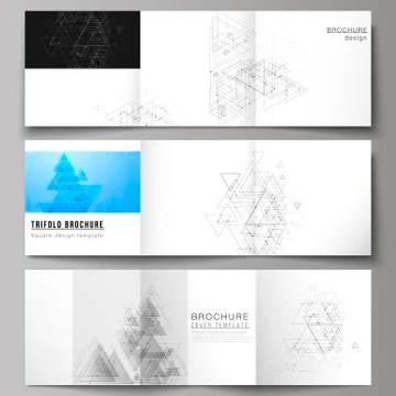 The minimal vector layout. Modern covers design templates for trifold square Stock Illustration