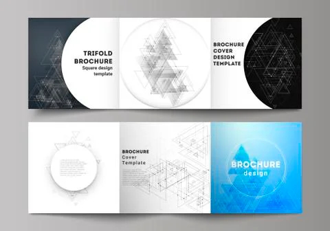 The minimal vector layout. Modern covers design templates for trifold square Stock Illustration