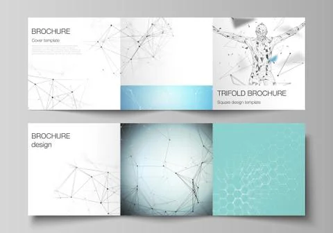 Minimal vector layout. Modern covers design templates for trifold square Illustrazione stock